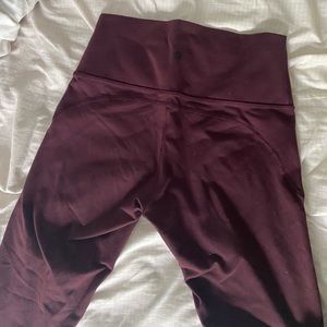 lululemon burgundy leggings with mesh